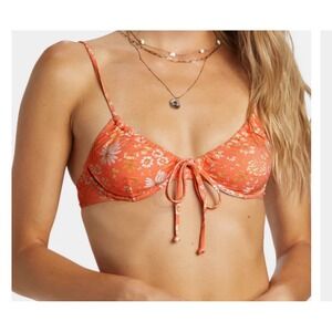 Billabong In Dream Space‎ Underwire Bikini Top Floral Coral Sz Medium NWT Beach